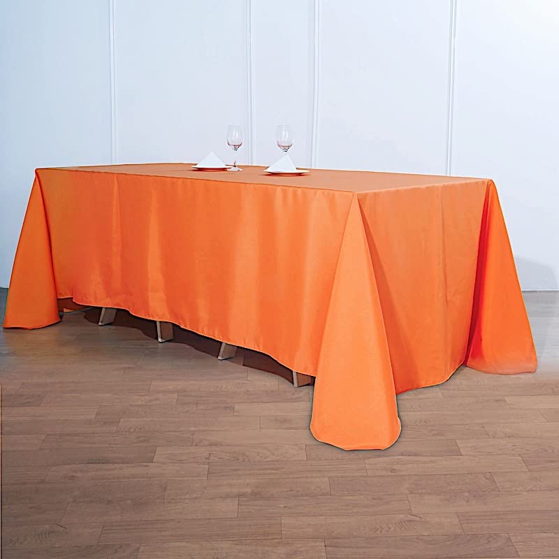 Balsacircle 90X132-Inch Orange Rectangle Polyester Tablecloth Table Cover Linens For Wedding Party Events Kitchen Dining
